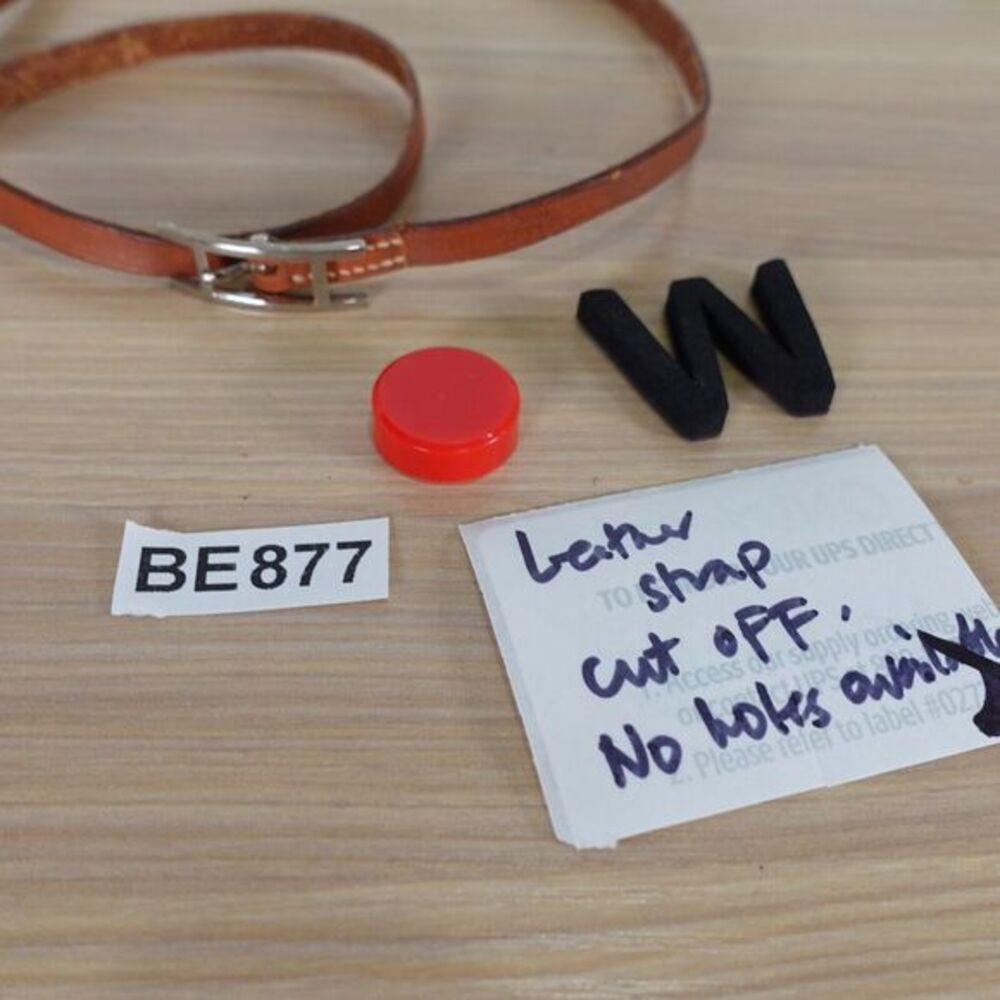 HERMÈS‎ PARIS Wrap Hapi 3 Bracelet Choker Brown Leather Silver H 24 in - Picture 10 of 10